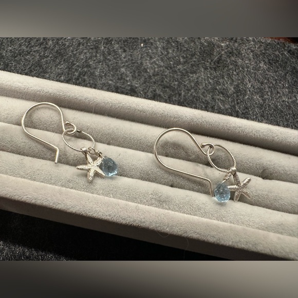 Bluruby Starfish Sliver Earrings - Picture 2 of 4